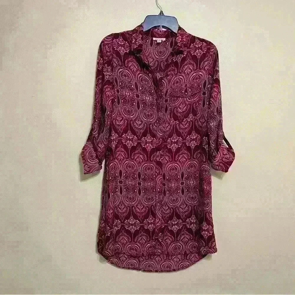 Miami Women’s Shirt Dress Sz Small with Pockets Bohemian Lightweight Vacation